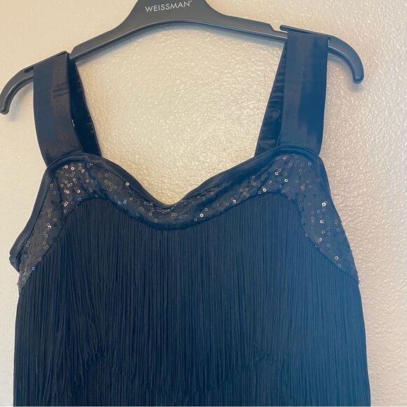 Weissman dance costume black flapper fringe dress Roaring 20'S 10544 LA adult - Picture 3 of 11